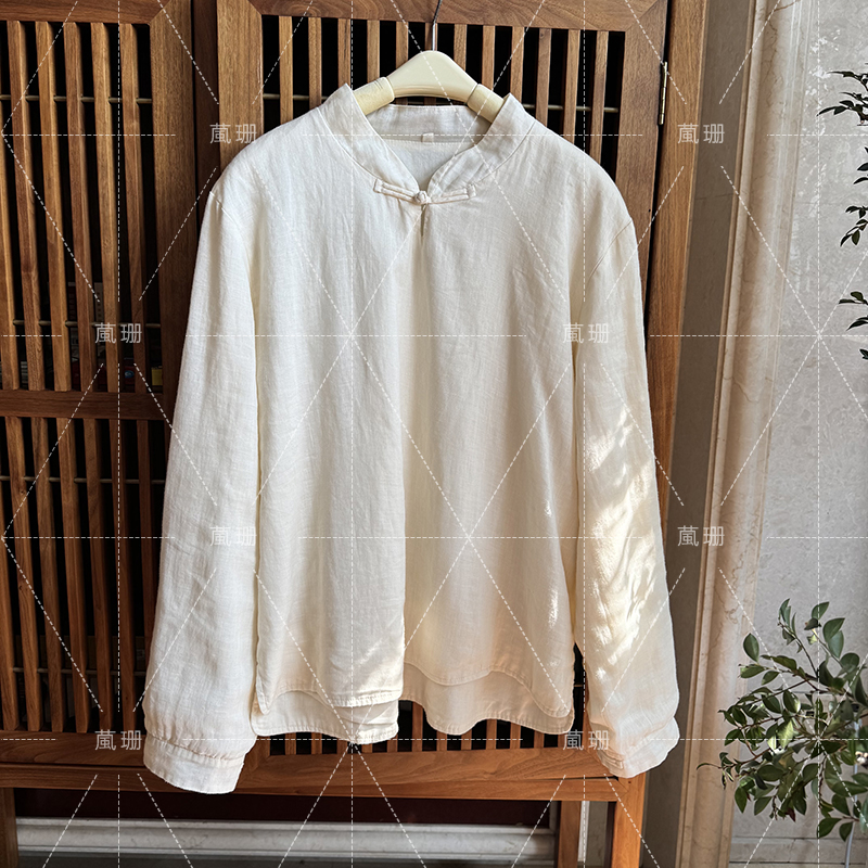 【初心秋款】秋季百搭苎麻加内衬立领盘扣葻珊国风原创设计52138