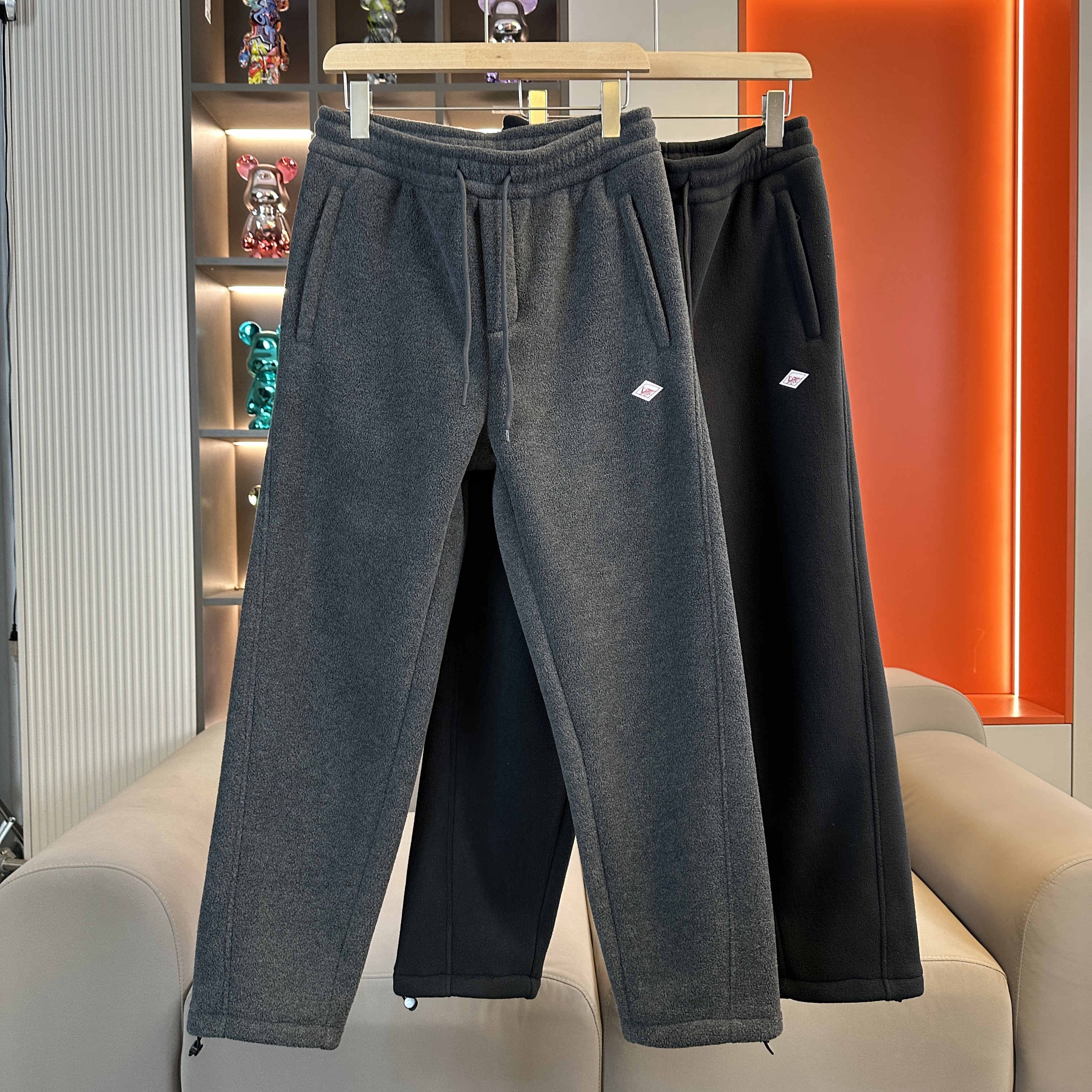 LP878厚绒款男士秋冬新款超厚碳能男装长裤休闲直筒束脚卫裤加绒