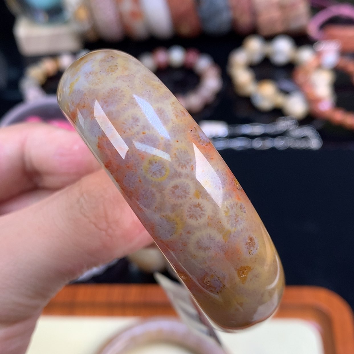 【闪购商品】颈饰未镶嵌硅化珊瑚（珊瑚玉）37号53.9圈彩柠檬➕共生