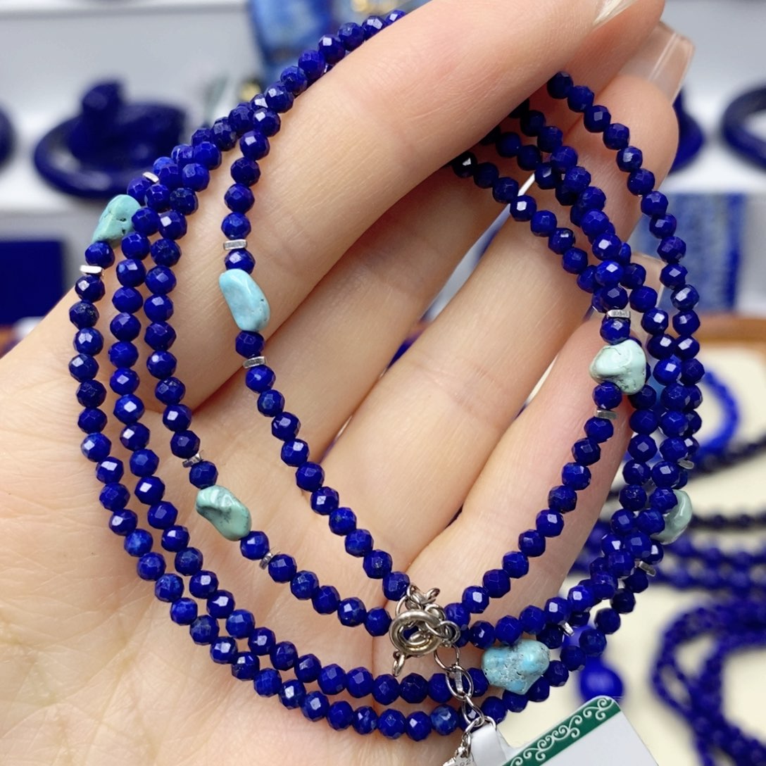 青金石未镶嵌颈饰2.8