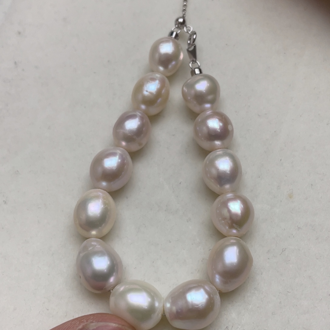 淡水珍珠银S925镶嵌手绳