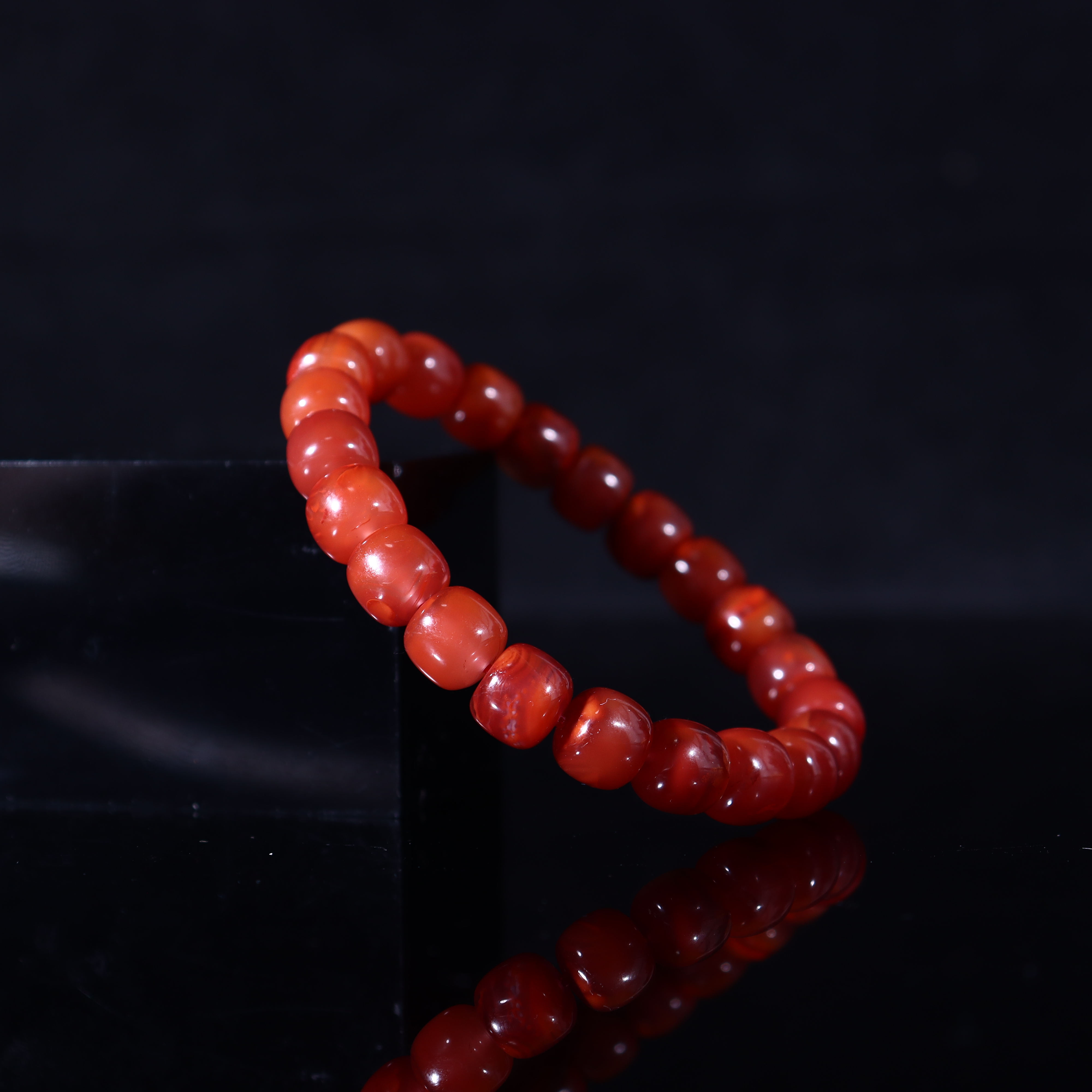 天然川料南红玫红飘花老型手串8mm（多样性发货，拍一发一）