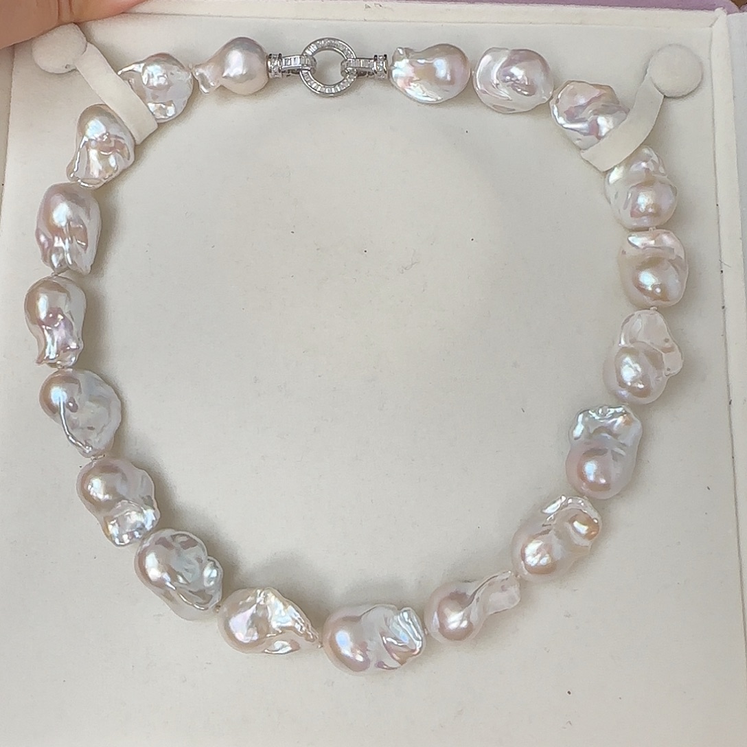 银S925镶嵌颈饰淡水珍珠