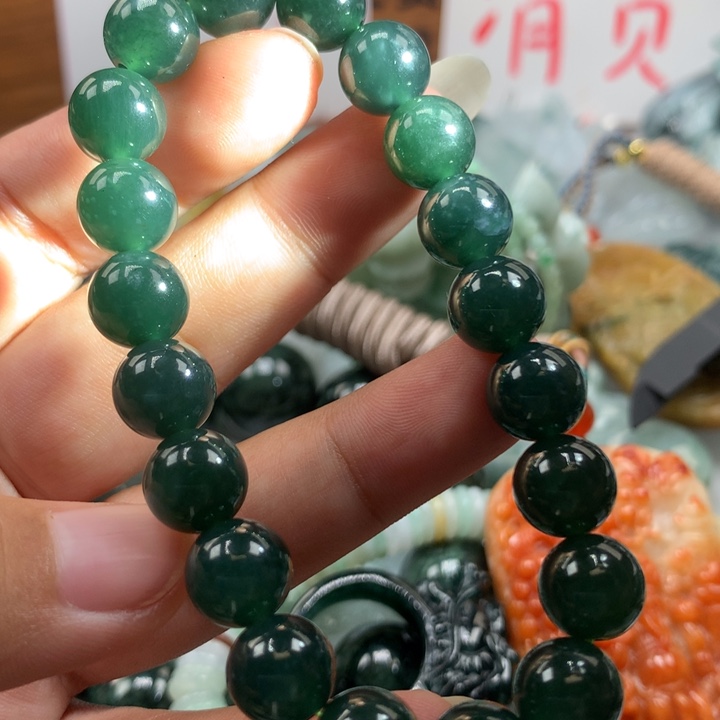 翡翠颈饰未镶嵌保真天然A货翡翠