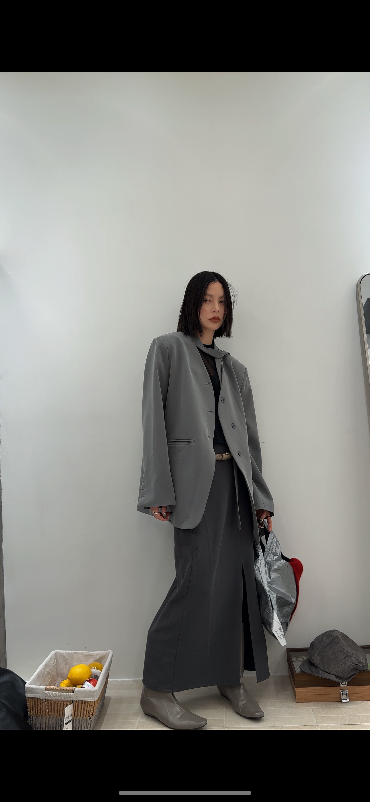 气质通勤带飘带西装外套71027