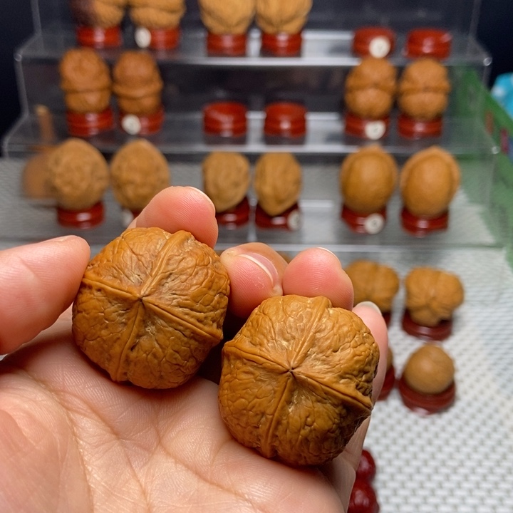 把件文玩核桃玲珑四棱39