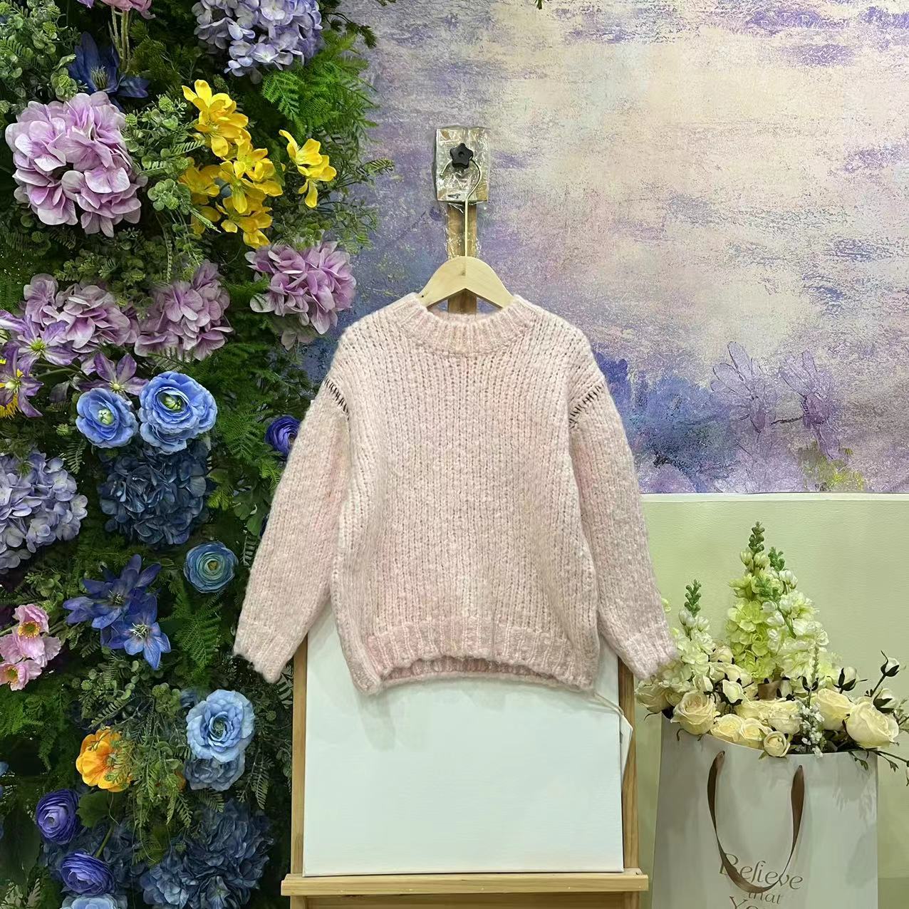 220F粉色毛衣8046