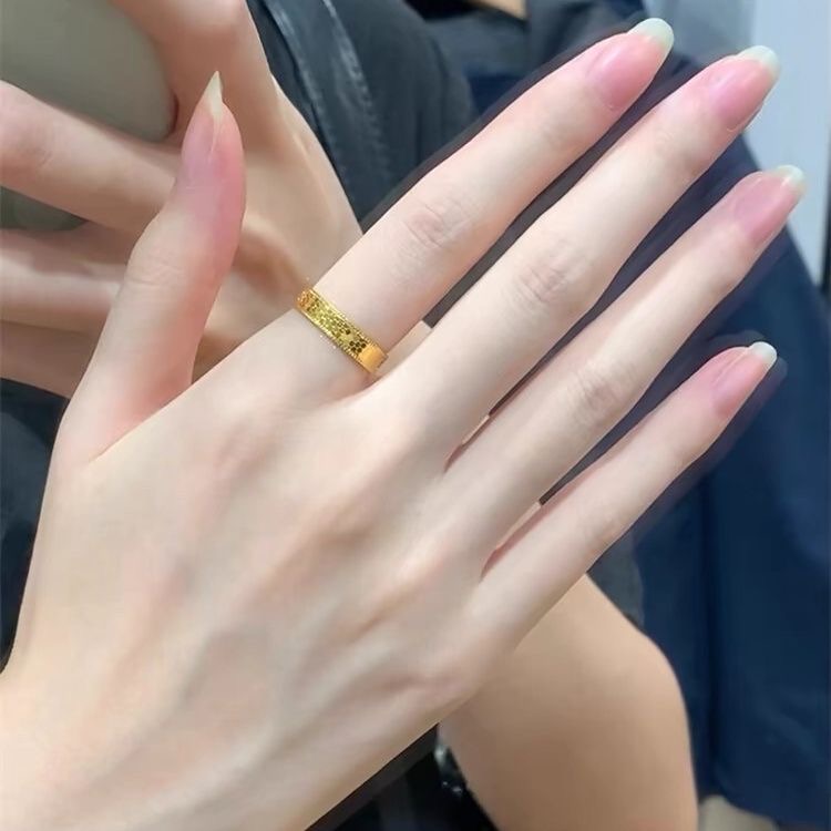 足银戒指 经典—龙鳞纹戒指—时尚百搭简约 礼物