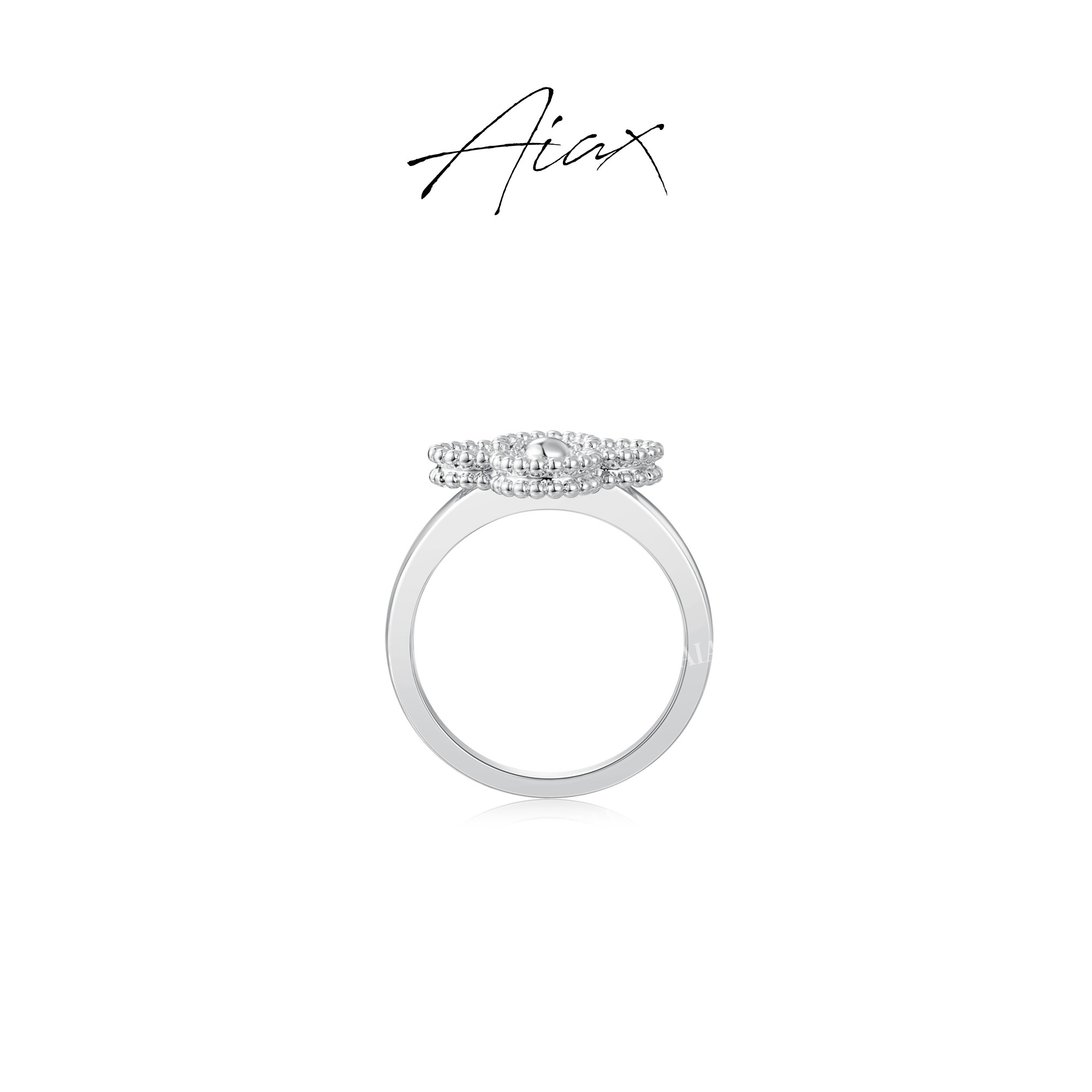 AIAX 出游季 夏上新 经典百搭精致气质高级感镶嵌四叶戒指TSS7561