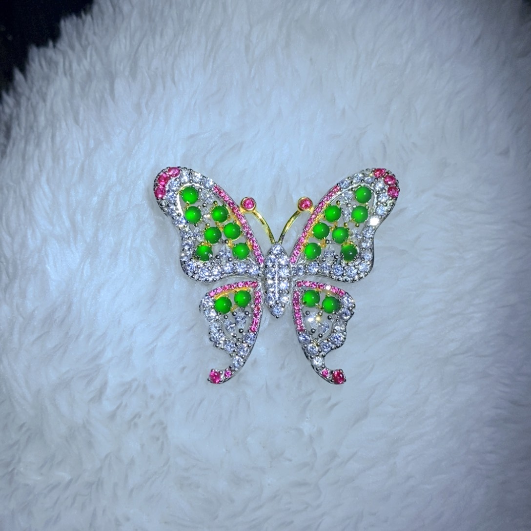 翡翠颈饰银S925镶嵌天然翡翠