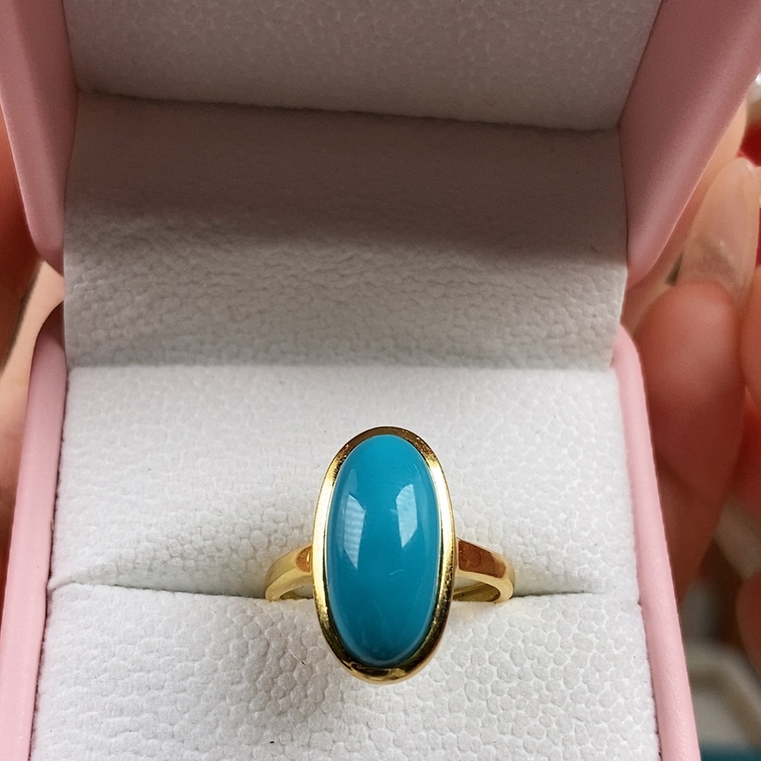 绿松石银S925镀金镶嵌珠宝奇石