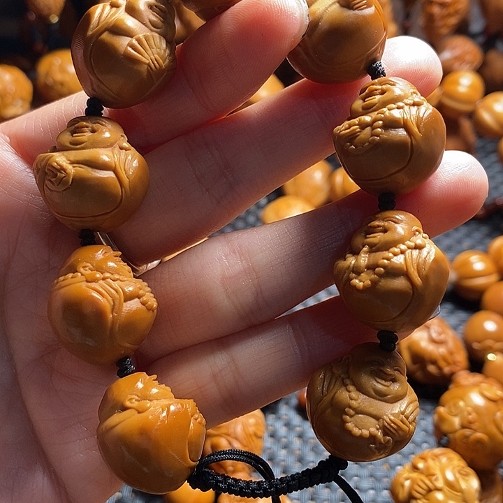 吊坠橄榄核光背弥勒