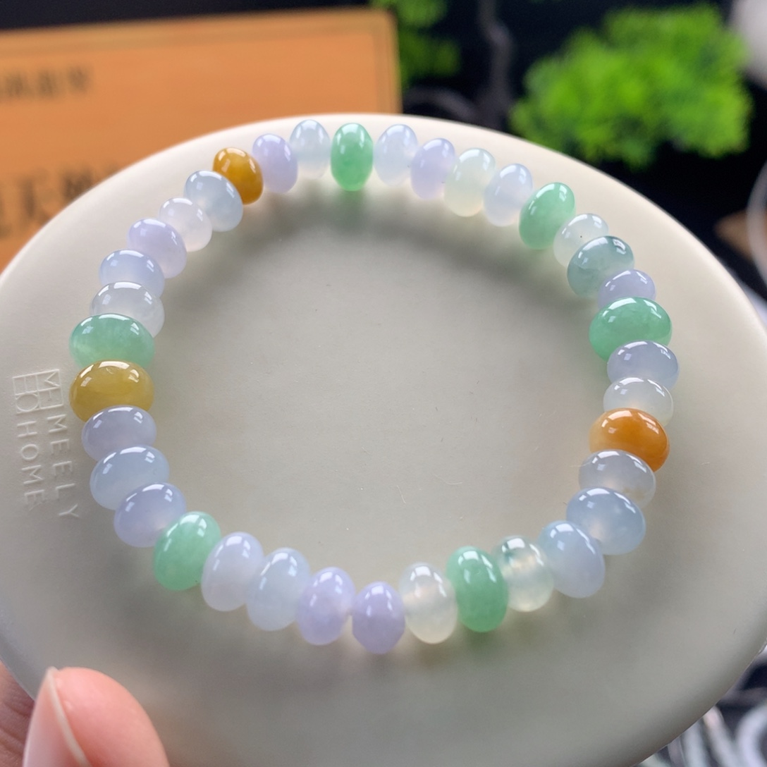 翡翠未镶嵌手链卡6～8