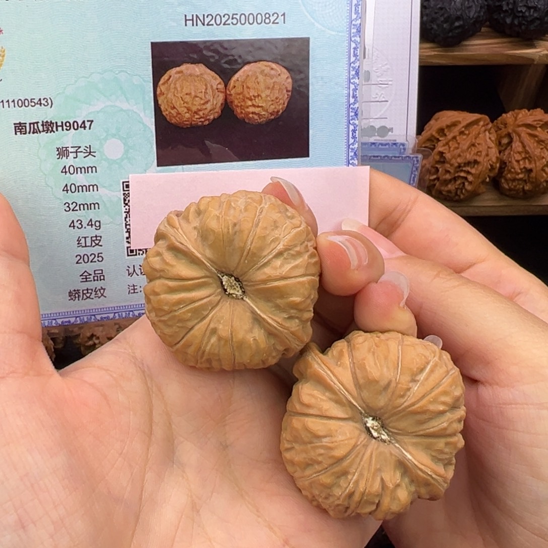文玩核桃把件40全品南瓜墩H9047