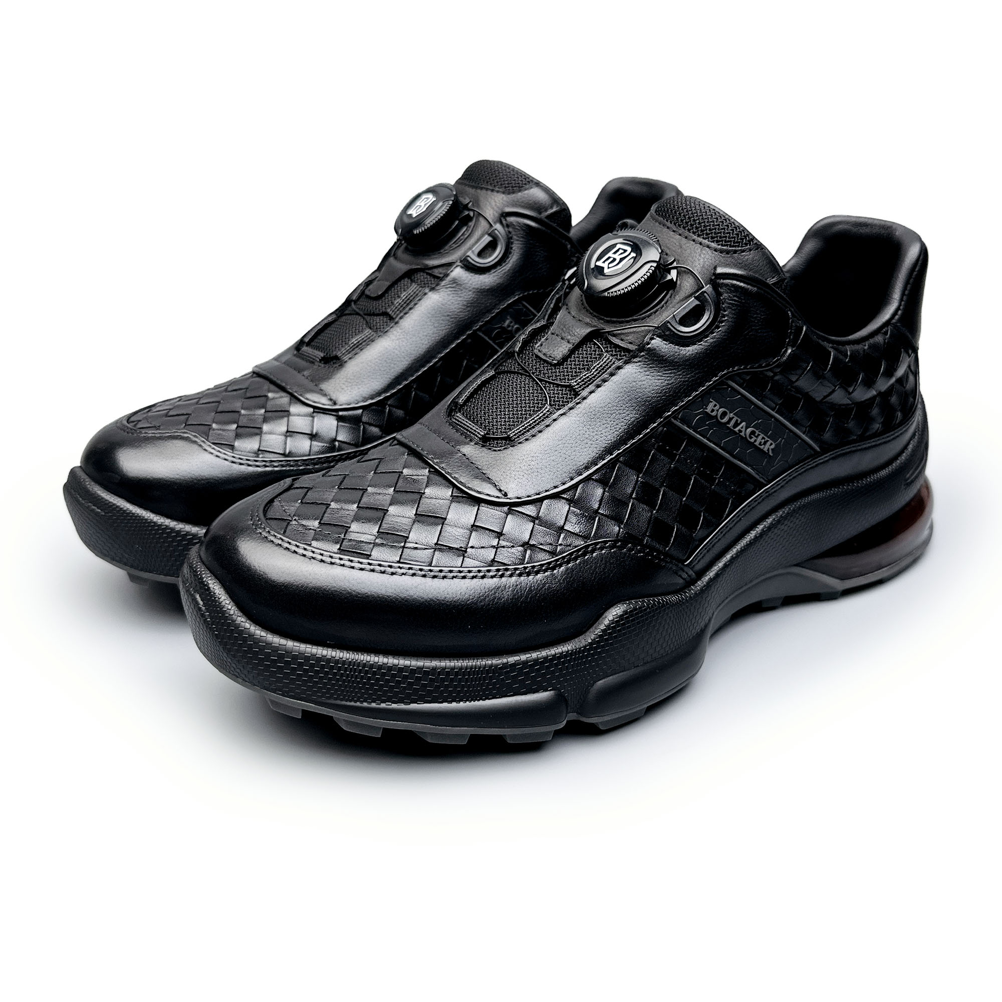 BIEUBRAYR/【秋季新款】编织皮拼色高端休闲商务时尚百搭男鞋舒适