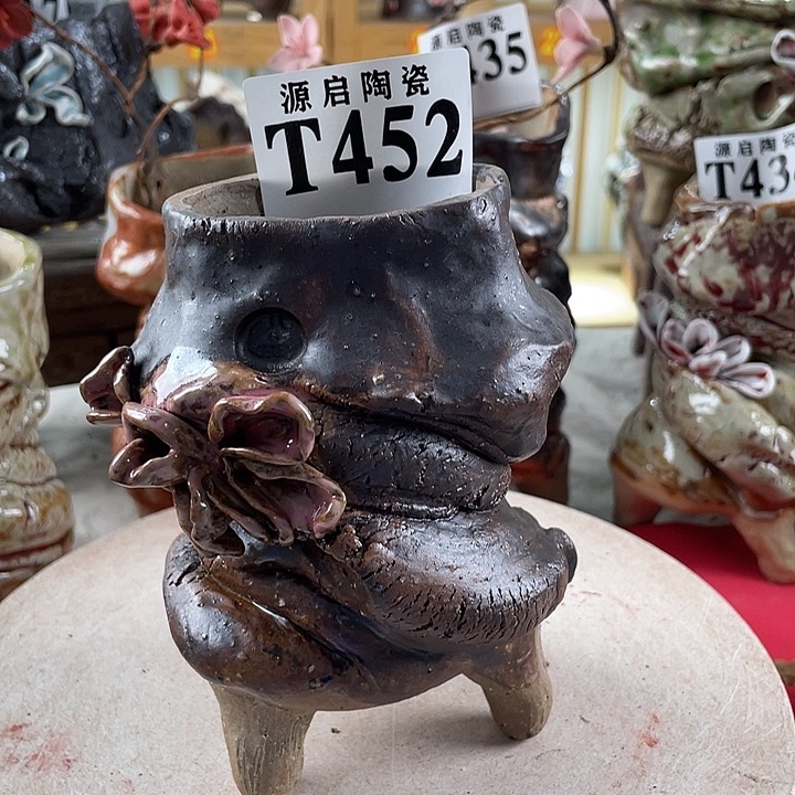 紫砂花盆景德镇陶瓷452