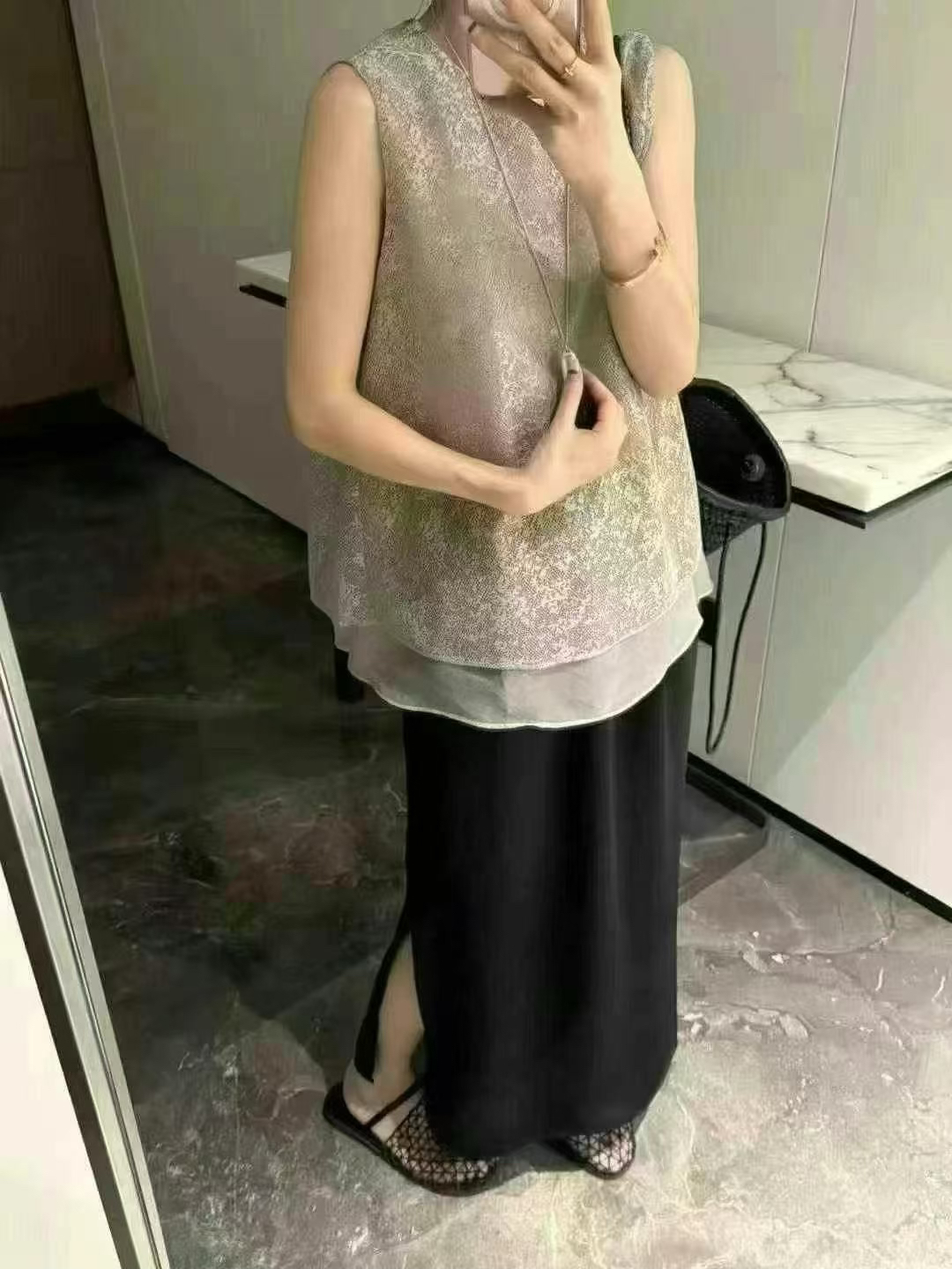 MAINJORE/7728/气质高级无袖两件套