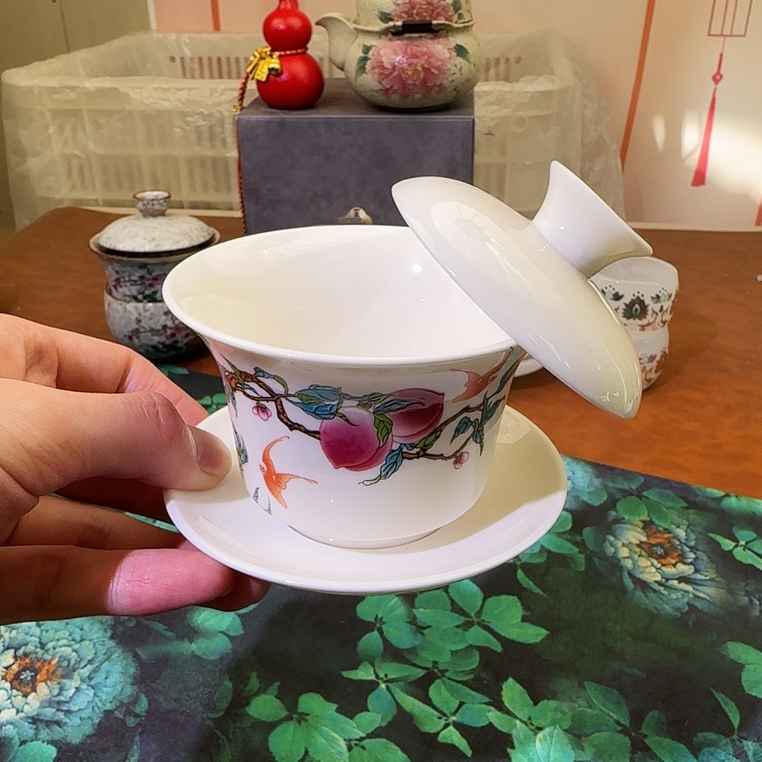 颜瓷闪购商品链接九桃盖碗