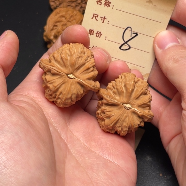 把件文玩核桃白狮子38尺全品白茬8