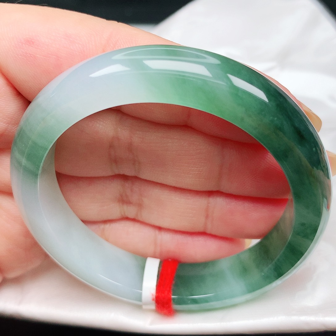 未镶嵌手镯翡翠16冰胶绿光森林