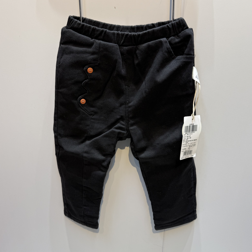 米乐熊加绒梭织长裤男女宝宝同款6547KD16