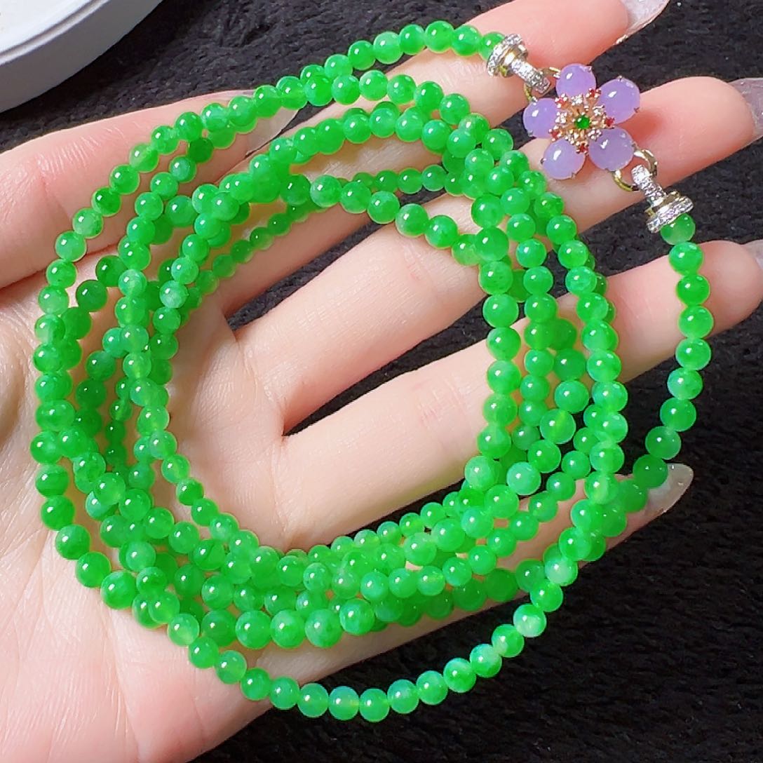 翡翠18K金镶嵌颈饰签收后24小时鉴赏期，过时不退