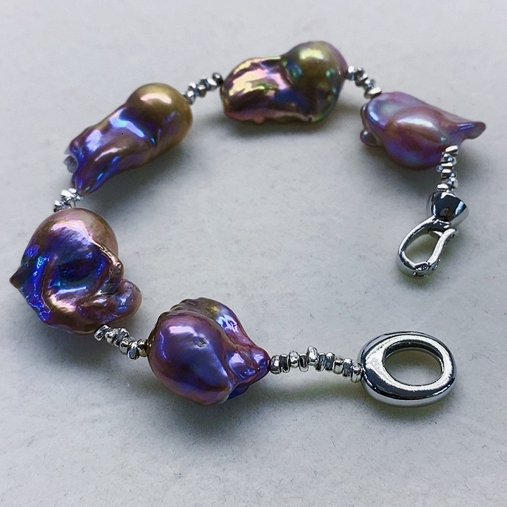 银S925镶嵌耳饰淡水珍珠