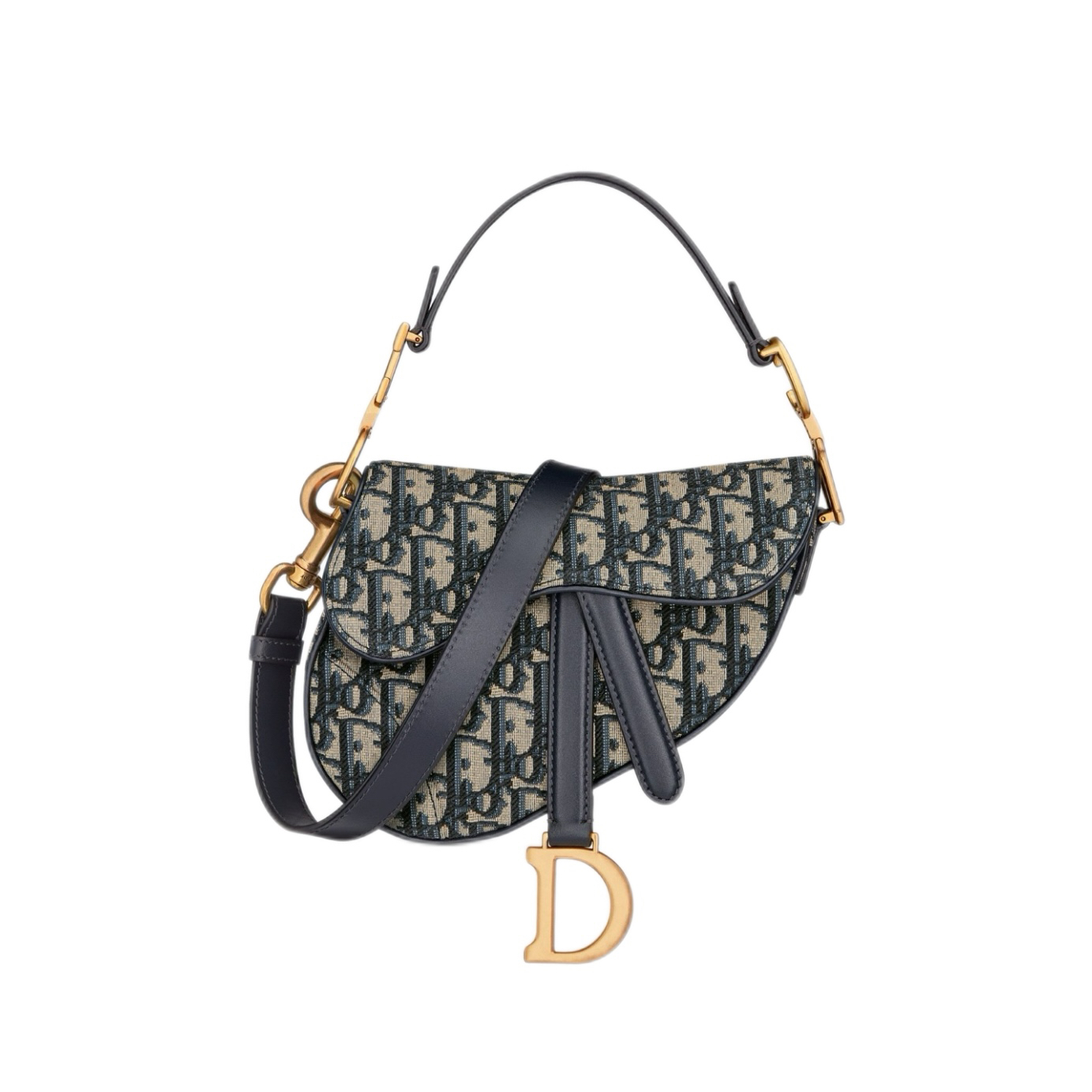 99新 DIOR/迪奥 老花刺绣马鞍 小号 23年/JW2944