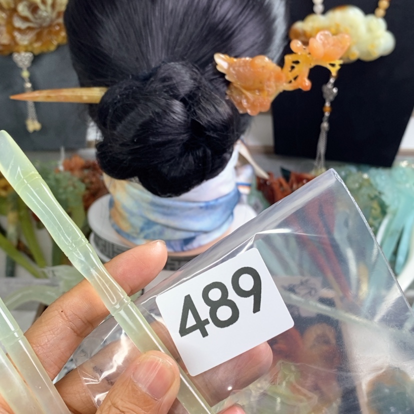 【闪购商品】岫玉发饰合金磨**?发簪