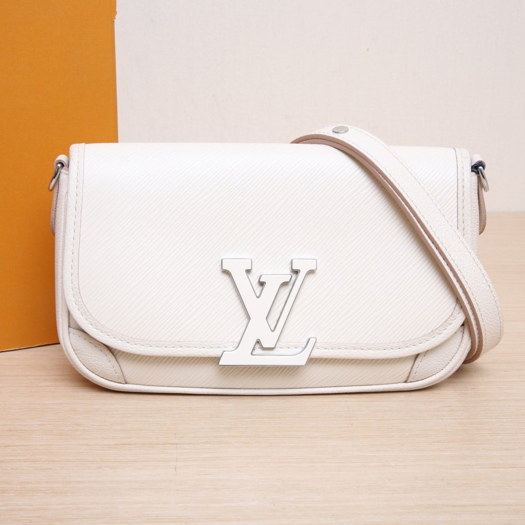 95新 LouisVuitton/路易威登 【娇】法棍包米白色皮革C芯片 949202