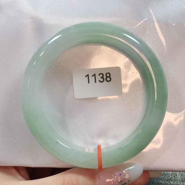 翡翠手镯未镶嵌细**仔天然翡翠手镯54