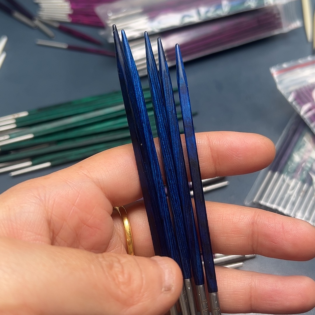 4.5蓝色彩木方针毛衣针