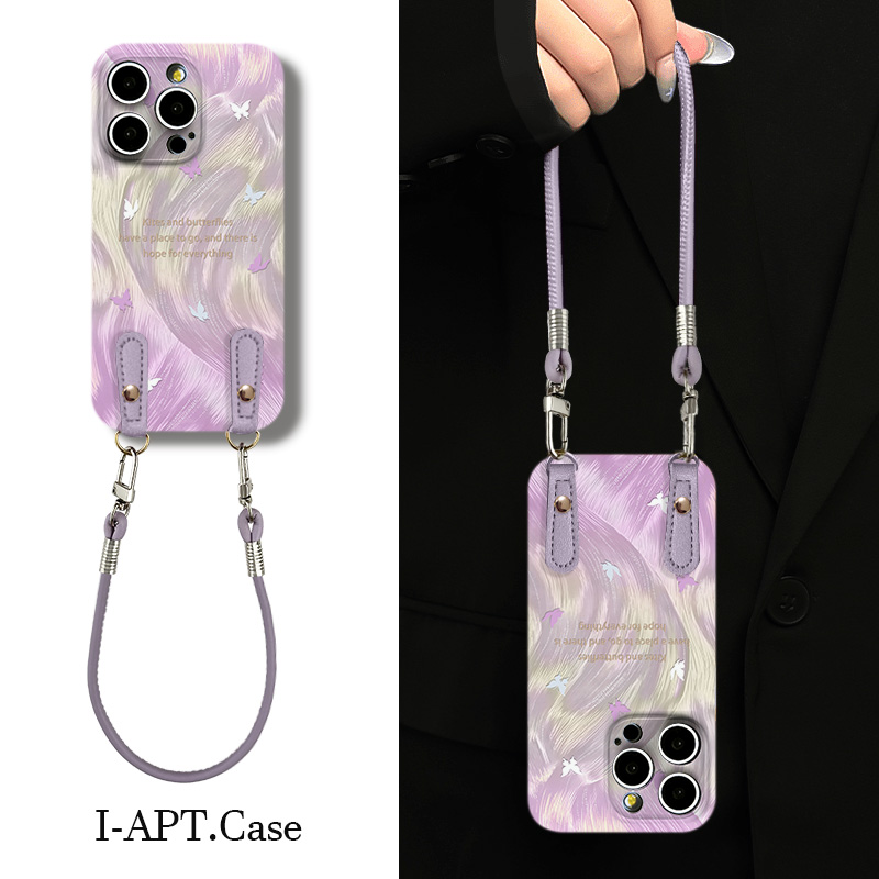 粉黄羽纱小蝴蝶菲林软壳适用iPhone苹果16手机壳华为oppo小米vivo
