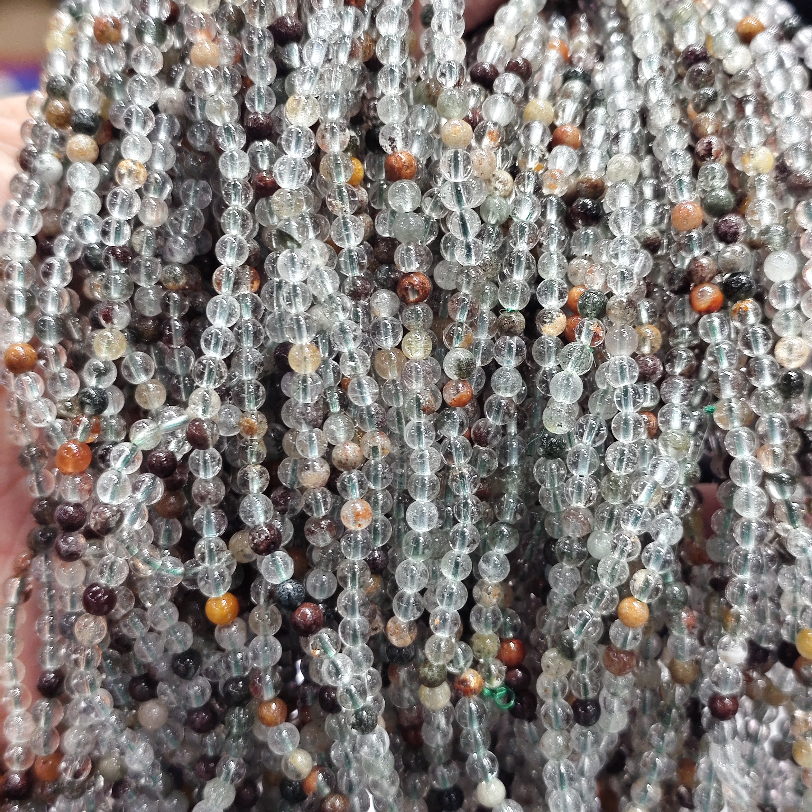 【书记甄选】天然四季幽灵三圈手链 多样性发一件 约3mm GD1090