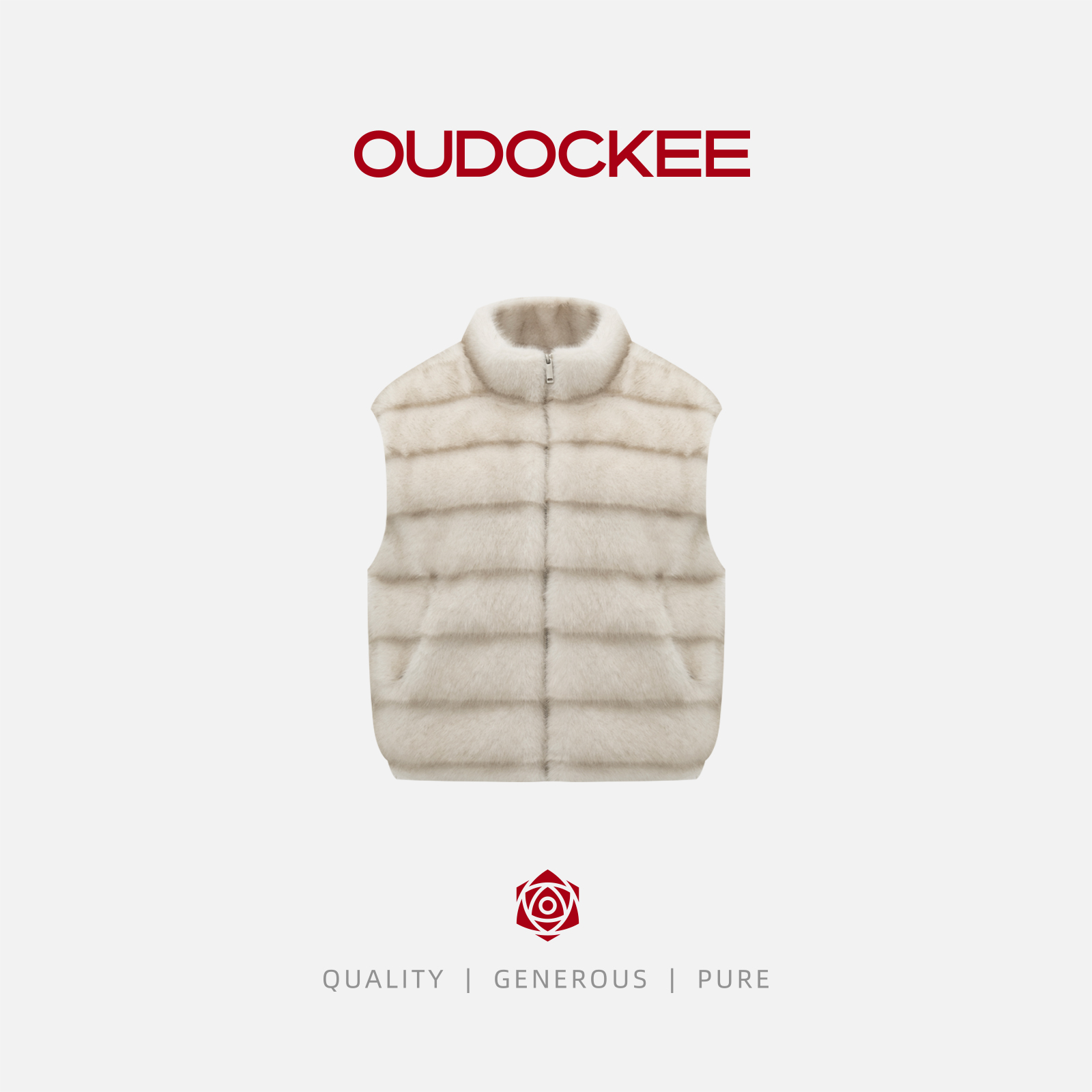 OUDOCKEE 鸥鸥【毛毛马甲】韩国立领马甲新款冬季外套 GACX980T