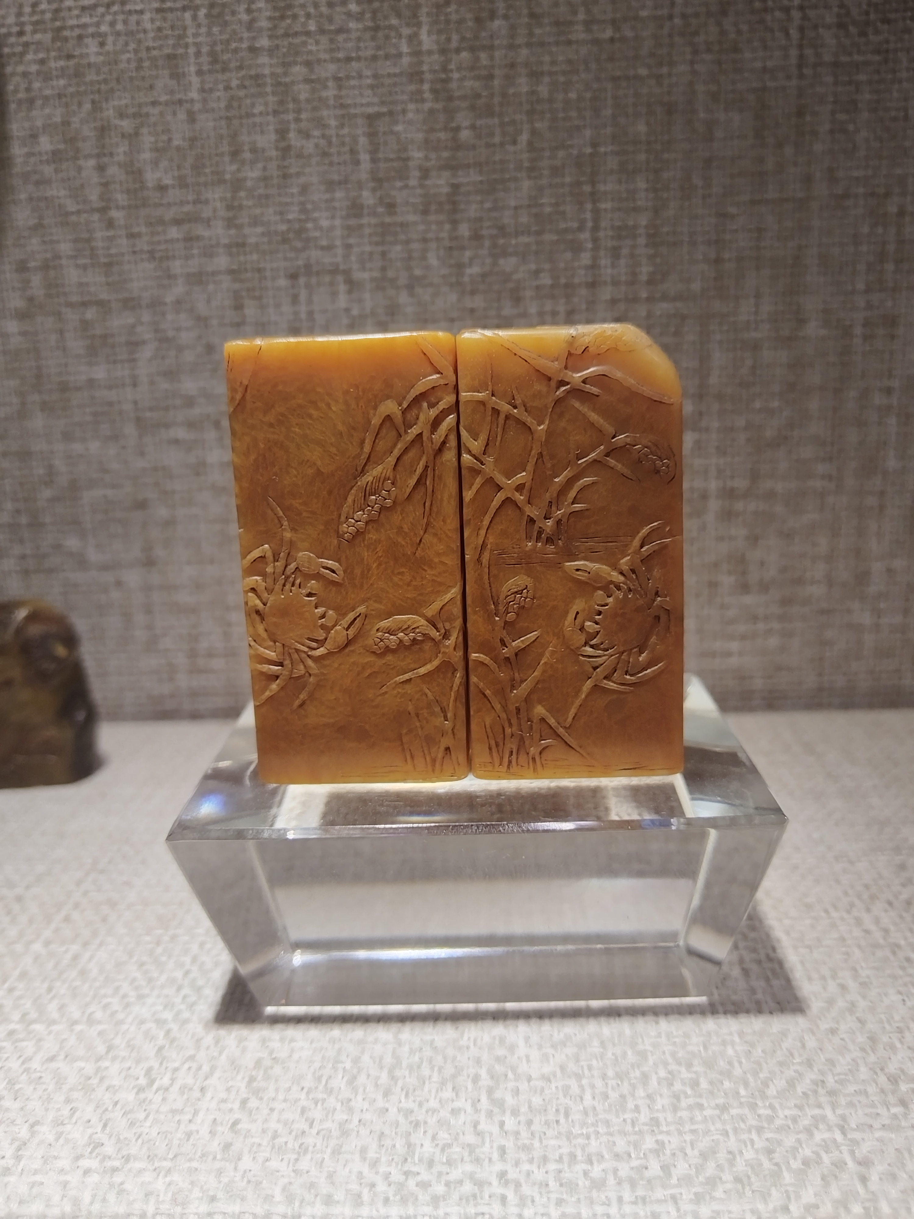 寿山石鲎蓟田对章