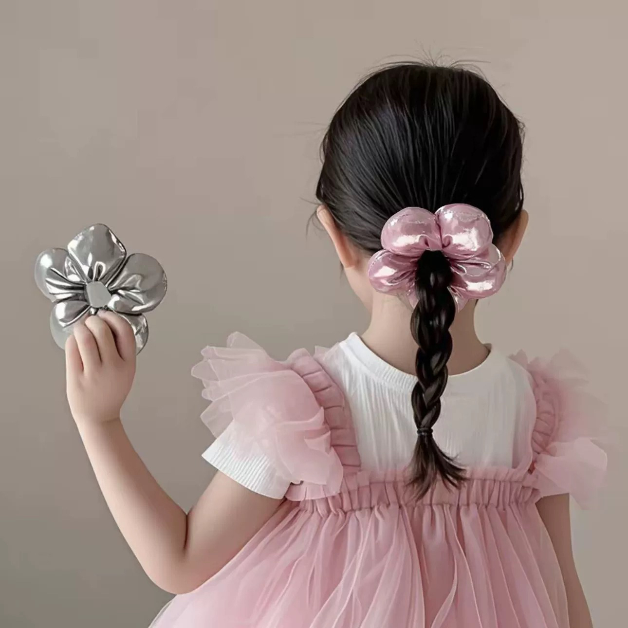 儿童发饰女童头饰宝宝高级甜美儿童头绳立体头花洋气丸子头发圈