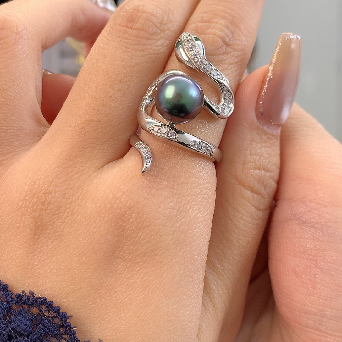 【闪购商品】海水珍珠戒圈银S925镶嵌