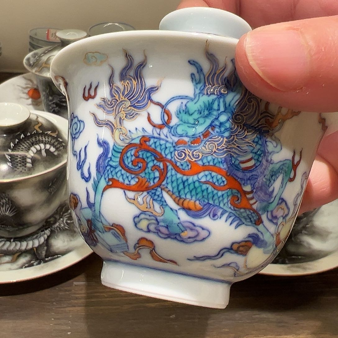 c****p青杉堂斗彩两才盖碗