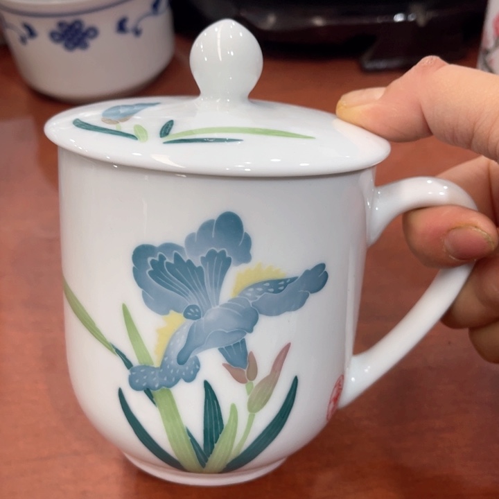 陶瓷醴陵釉下手绘会议杯