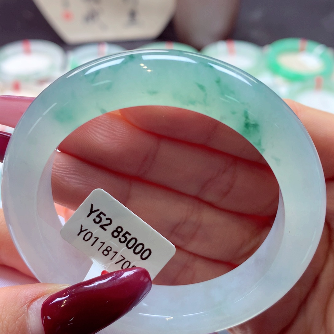 翡翠手镯未镶嵌泥鳅背20号66