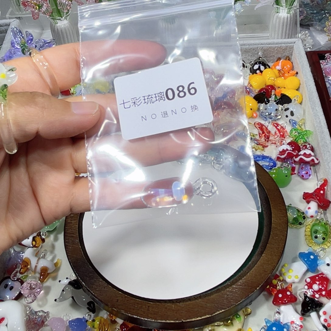 吊坠(不含链)琉璃86白色胶囊水母