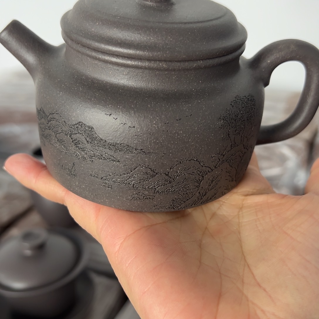 紫砂茶壶黄龙山原矿天青260