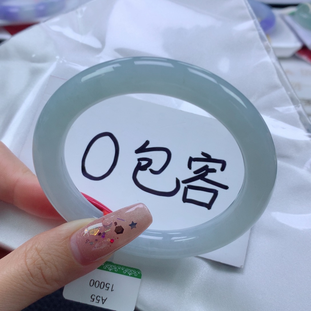 翡翠未镶嵌手镯5556圆条