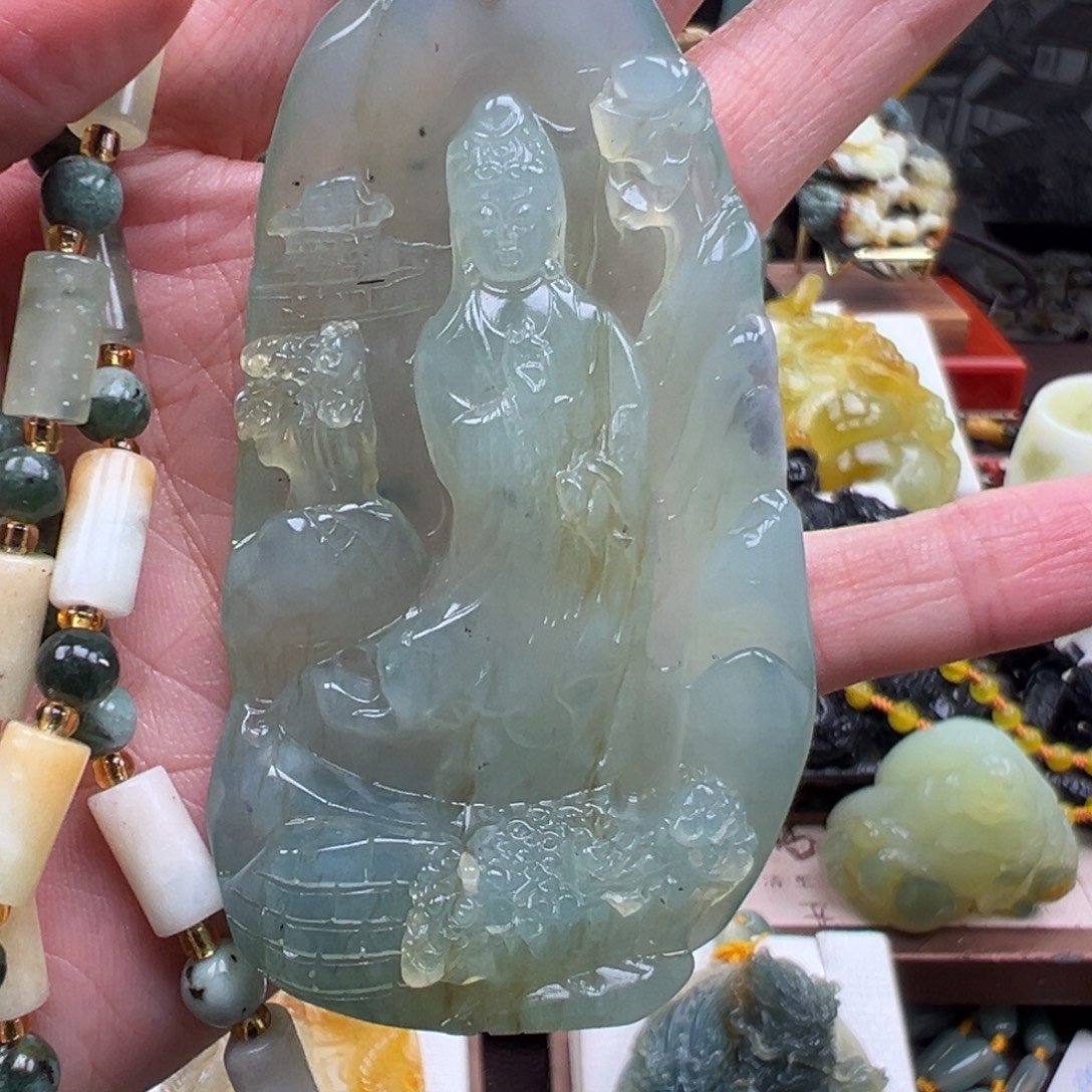 岫玉未镶嵌挂件挂件