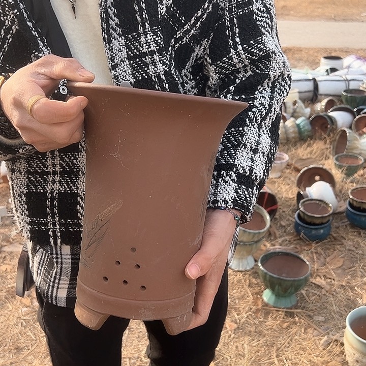 紫砂花盆高29口18       