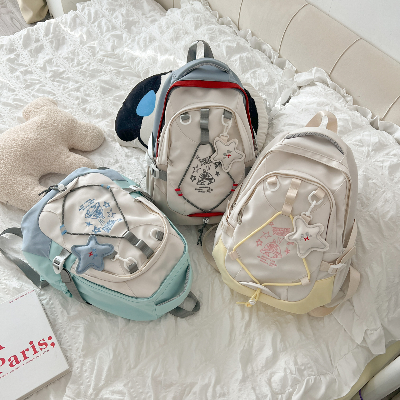 500-550女双根书包初中学院风休闲简约软妹森系小清新时尚