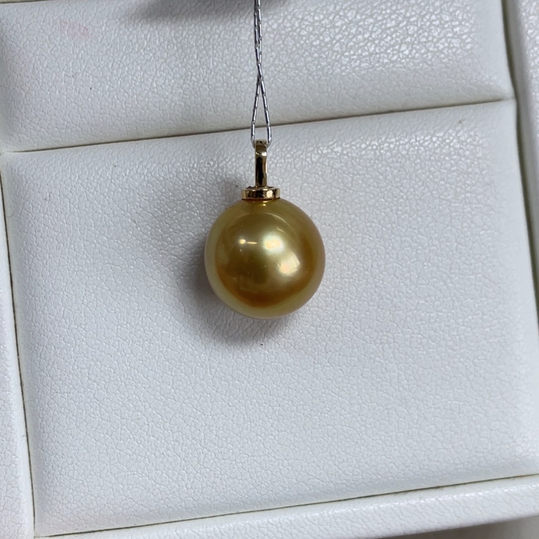 海水珍珠18K金镶嵌吊坠(不含链)12.1mm