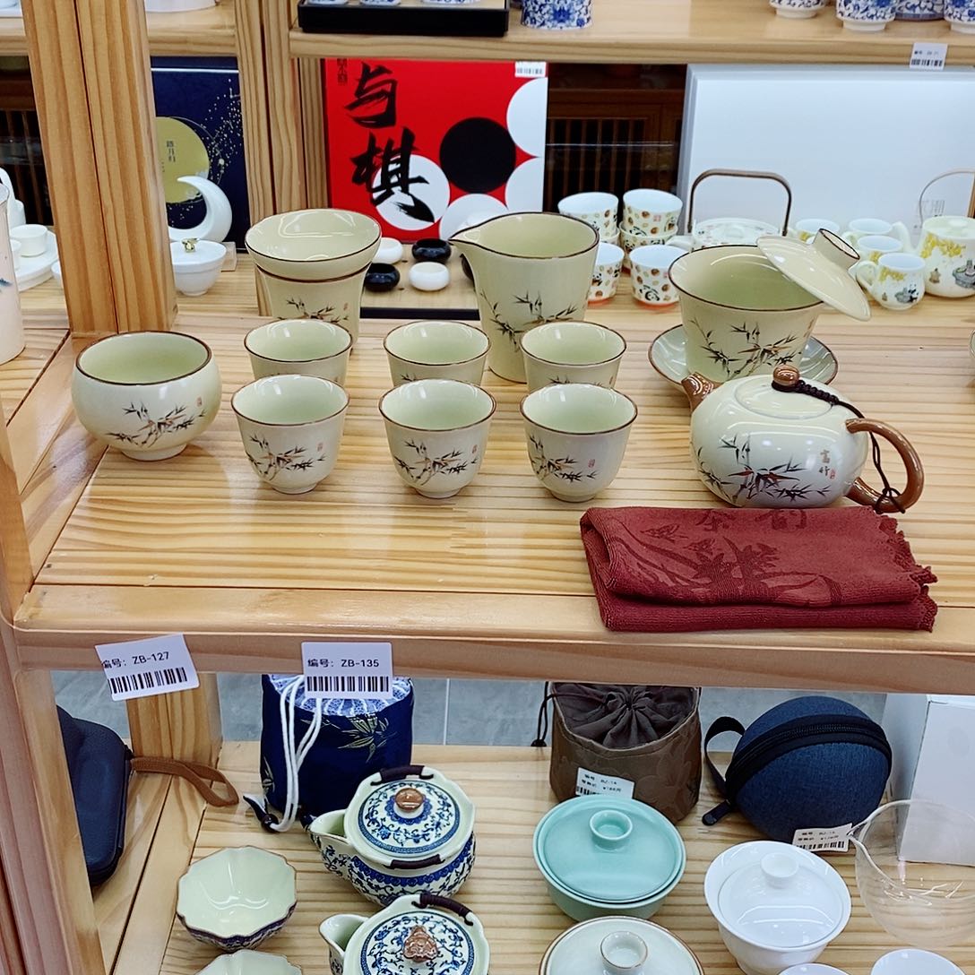 黄汝窑12件套墨竹