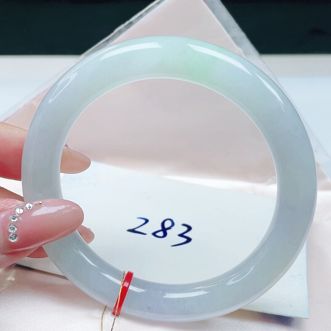 翡翠未镶嵌手镯圆条55+